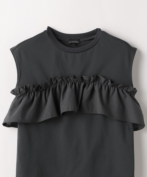 green label relaxing（グリーンレーベルリラクシング）の「TJ カット×布帛 フリルノースリーブ / キッズ 100cm-130cm -吸水速乾-（タンクトップ・キッズ・ライラック/ダークグレー/オフホワイト/ターコイズブルー・120cm/130cm/100cm/110cm）」の16枚目の写真