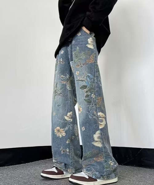 B.R.U（ブル）の「花柄デニムパンツ（デニムパンツ・メンズ・ブルー・LARGE/MEDIUM）」の4枚目の写真