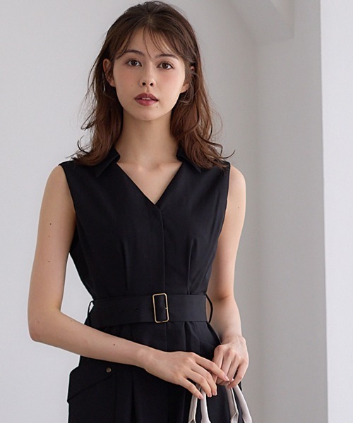 12 Twelve Agenda ノースリーブシャツワンピース カーキ 12Twelve Agenda ワンピース ノースリーブシャツワンピース