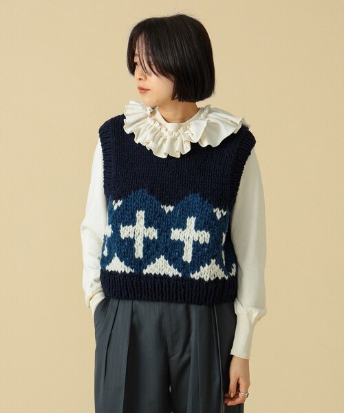 BEAMS BOY(ビームスボーイ)の「maturely / バルキー ベスト(ベスト・レディース・オリーブ/ネイビー・ONE SIZE)」の4枚目の写真