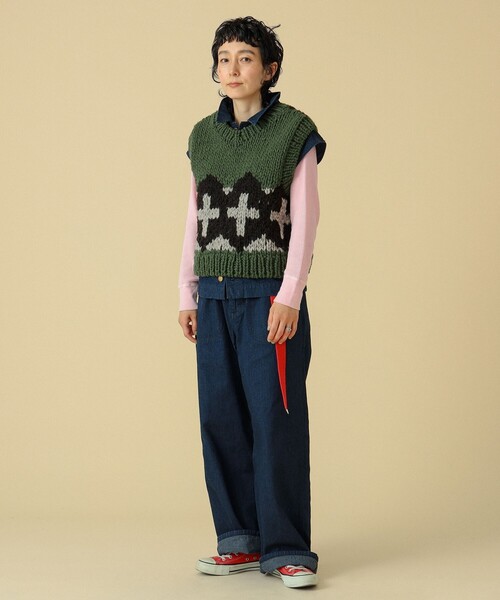 BEAMS BOY(ビームスボーイ)の「maturely / バルキー ベスト(ベスト・レディース・オリーブ/ネイビー・ONE SIZE)」の7枚目の写真