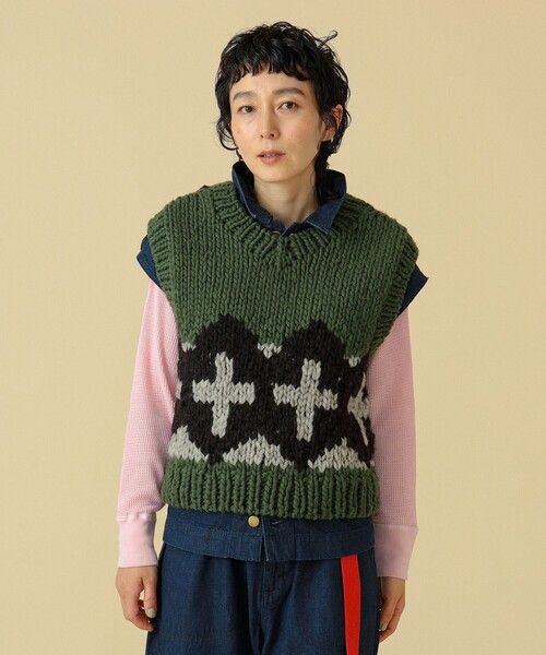 BEAMS BOY(ビームスボーイ)の「maturely / バルキー ベスト(ベスト・レディース・オリーブ/ネイビー・ONE SIZE)」の8枚目の写真