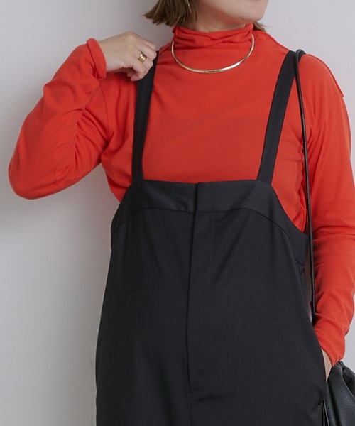 PUAL CE CIN（ピュアルセシン）の「コットンシアーハイネックカットソー（Tシャツ/カットソー・レディース・オフホワイト/ブラック/ライトグレー/オレンジ・FREE）」の4枚目の写真