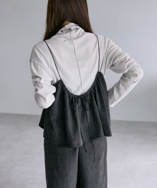 PUAL CE CIN（ピュアルセシン）の「コットンシアーハイネックカットソー（Tシャツ/カットソー・レディース・オフホワイト/ブラック/ライトグレー/オレンジ・FREE）」の13枚目の写真