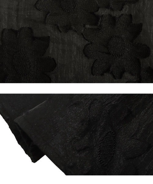 KOBE LETTUCE（コウベレタス）の「Vネックフラワージャガードシアーブラウス（シャツ/ブラウス・レディース・ブラック/イエロー/ベージュ・M）」の14枚目の写真