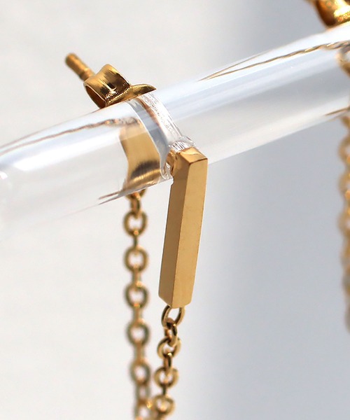 abaskdesign(アバスクデザイン)の「金属アレルギー対応 ロッドチェーンステンレスピアス(ピアス(両耳用)・レディース・シルバー/ゴールド・FREE)」の12枚目の写真