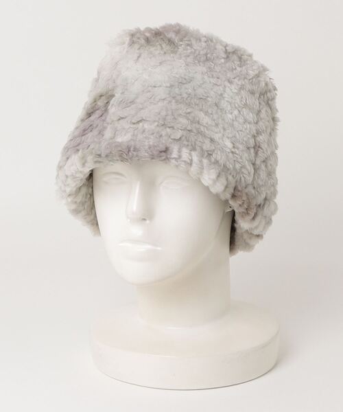 AWESOME NEEDS(オーサムニーズ)の「FUR LAMPSHADE HAT SNOW(ハット・レディース・グレー/ブルー・FREE)」の6枚目の写真