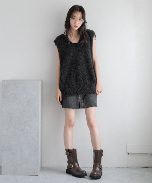 LOWRYS FARM(ローリーズファーム)の「CONE/ミニSK 131363(デニムスカート・レディース・ブラック/ブルー・MEDIUM/LARGE)」の5枚目の写真