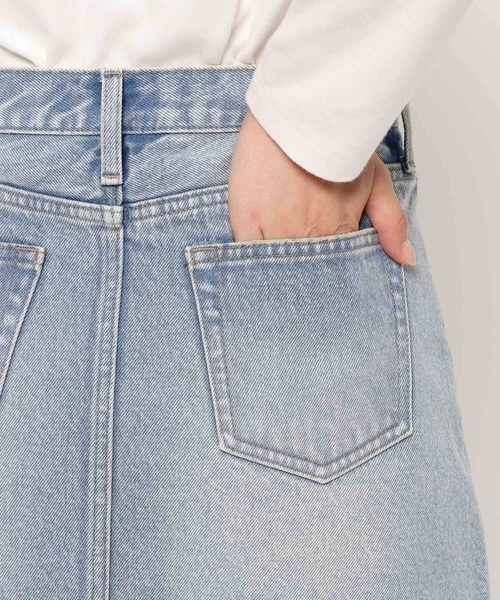   Jeans ローヘム デニム ミニ スカート 送関込 ビジューデニムミニスカート / earth music&ecology