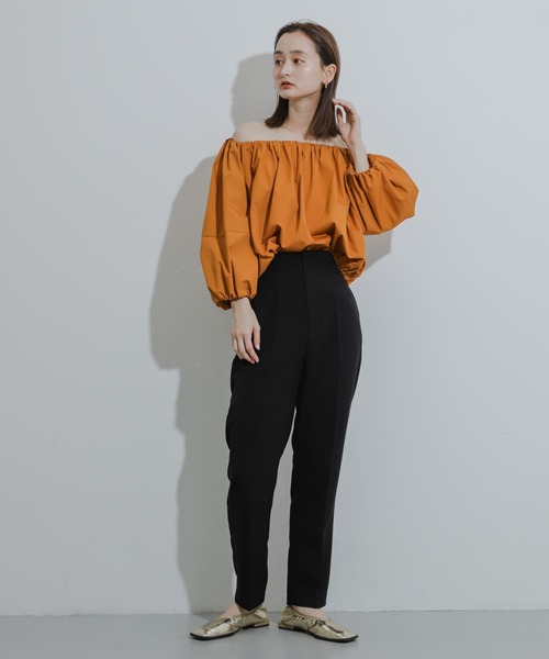 SENSE OF PLACE by URBAN RESEARCH(センスオブプレイスバイアーバンリサーチ)の「『UR TECH DRYLUXE』リネンライクテーパードパンツ(その他パンツ・レディース・ライトベージュ/ブラック/ネイビー・SMALL/MEDIUM/LARGE)」の13枚目の写真