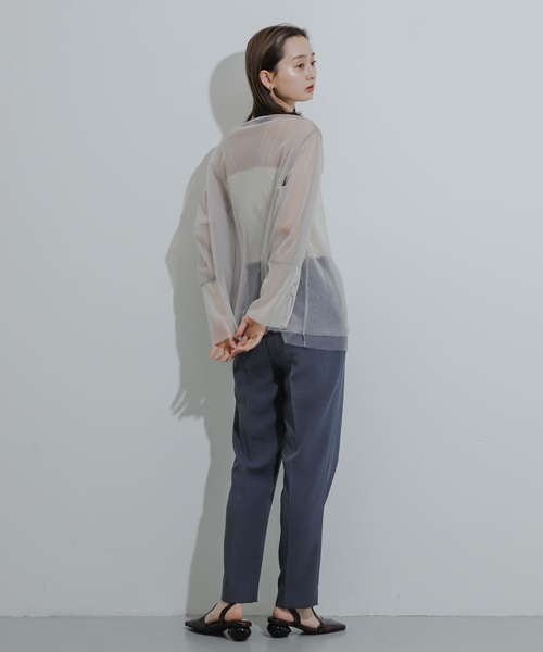 SENSE OF PLACE by URBAN RESEARCH(センスオブプレイスバイアーバンリサーチ)の「『UR TECH DRYLUXE』リネンライクテーパードパンツ(その他パンツ・レディース・ライトベージュ/ブラック/ネイビー・SMALL/MEDIUM/LARGE)」の19枚目の写真
