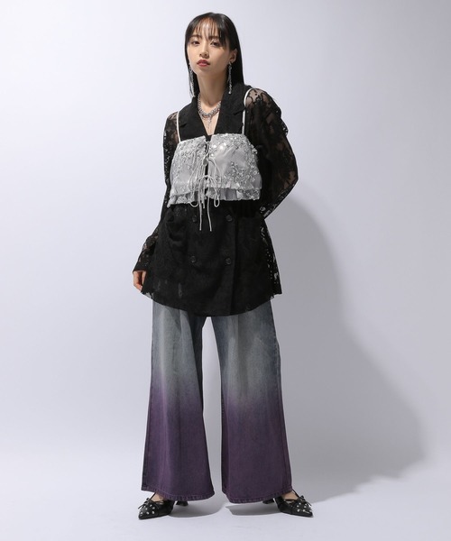 HARE（ハレ）の「2WAYデザインビスチェ(HARE)（ベスト・レディース・シルバー/ブラック・FREE）」の5枚目の写真