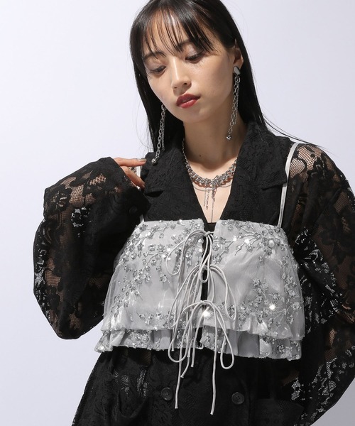 HARE（ハレ）の「2WAYデザインビスチェ(HARE)（ベスト・レディース・シルバー/ブラック・FREE）」の9枚目の写真