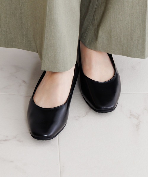 Made in Japan】【卑弥呼】【撥水】1.5㎝ヒールブラックパンプス