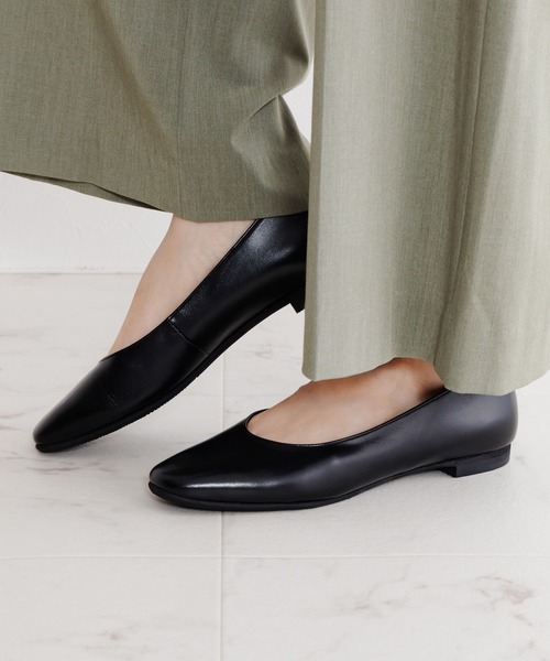 Made in Japan】【卑弥呼】【撥水】1.5㎝ヒールブラックパンプス