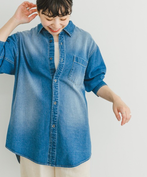 ITEMS URBANRESEARCH（アイテムズ アーバンリサーチ）の「デニムシャツ（シャツ/ブラウス・レディース・インディゴブルー/ライトブルー・FREE）」の20枚目の写真