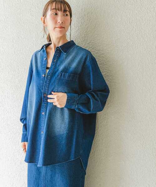 ITEMS URBANRESEARCH（アイテムズ アーバンリサーチ）の「デニムシャツ（シャツ/ブラウス・レディース・インディゴブルー/ライトブルー・FREE）」の14枚目の写真