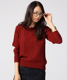 GLOBAL WORK | 7ゲージイタリアケーブルプルオーバー長袖/563013(ニット/セーター)