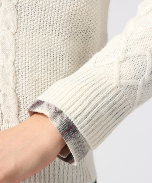 GLOBAL WORK（グローバルワーク）の「7ゲージイタリアケーブルプルオーバー長袖/563013（ニット/セーター・レディース・グリーン/ワインレッド/ネイビー/ホワイト/グレー/ダークグレー/ライトベージュ・SMALL/MEDIUM/LARGE）」の14枚目の写真