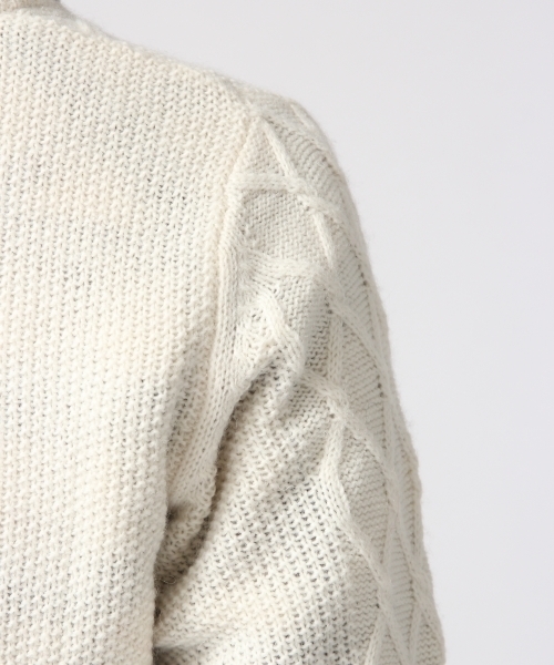 GLOBAL WORK（グローバルワーク）の「7ゲージイタリアケーブルプルオーバー長袖/563013（ニット/セーター・レディース・グリーン/ワインレッド/ネイビー/ホワイト/グレー/ダークグレー/ライトベージュ・SMALL/MEDIUM/LARGE）」の16枚目の写真