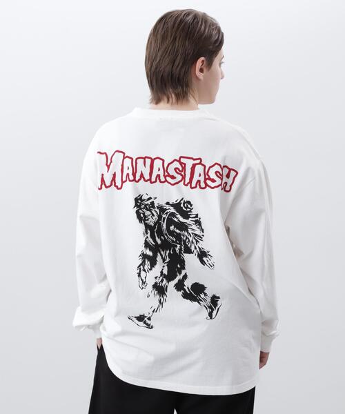 MANASTASH(マナスタッシュ)の「MANASTASH/マナスタッシュ/PUMICE L/S TEE BIG FOOT(Tシャツ/カットソー・メンズ・バイオレット/ホワイト/ブラック・M/S/XL/L)」の13枚目の写真