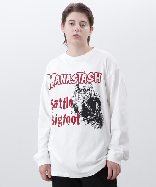 MANASTASH(マナスタッシュ)の「MANASTASH/マナスタッシュ/PUMICE L/S TEE BIG FOOT(Tシャツ/カットソー・メンズ・バイオレット/ホワイト/ブラック・M/S/XL/L)」の14枚目の写真