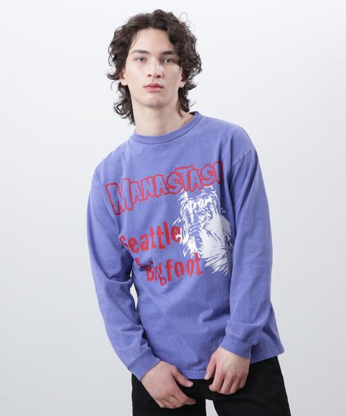 MANASTASH(マナスタッシュ)の「MANASTASH/マナスタッシュ/PUMICE L/S TEE BIG FOOT(Tシャツ/カットソー・メンズ・バイオレット/ホワイト/ブラック・M/S/XL/L)」の18枚目の写真