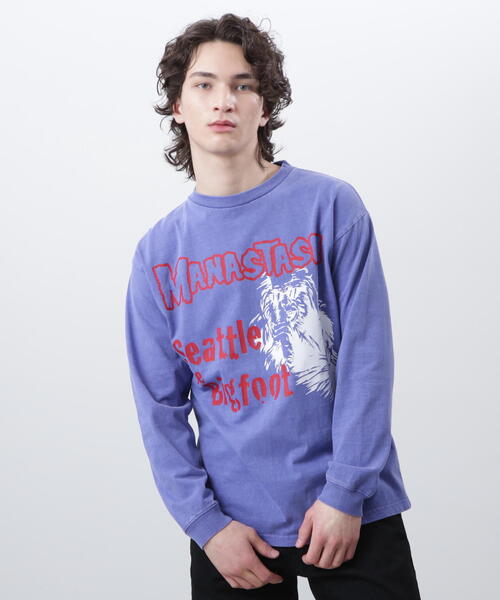 MANASTASH(マナスタッシュ)の「MANASTASH/マナスタッシュ/PUMICE L/S TEE BIG FOOT(Tシャツ/カットソー・メンズ・バイオレット/ホワイト/ブラック・M/S/XL/L)」の3枚目の写真