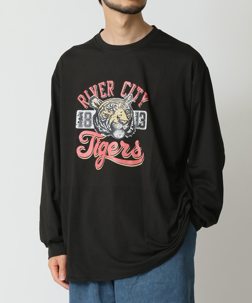 ARCADE(アーケード)の「タイガーカレッジロゴ プリント ロングスリーブ Tシャツ(Tシャツ/カットソー・メンズ・ホワイト/ブラック・FREE)」の1枚目の写真