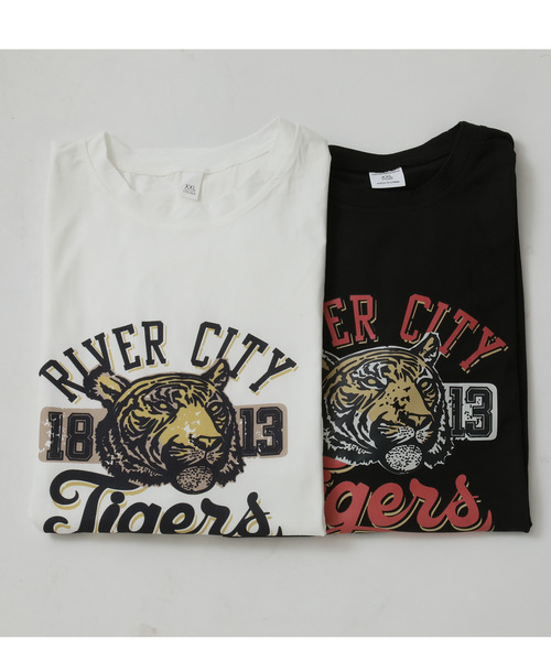 ARCADE(アーケード)の「タイガーカレッジロゴ プリント ロングスリーブ Tシャツ(Tシャツ/カットソー・メンズ・ホワイト/ブラック・FREE)」の3枚目の写真