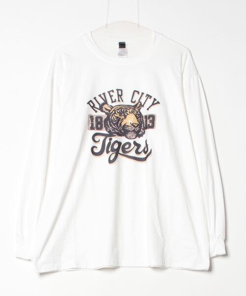 ARCADE(アーケード)の「タイガーカレッジロゴ プリント ロングスリーブ Tシャツ(Tシャツ/カットソー・メンズ・ホワイト/ブラック・FREE)」の10枚目の写真