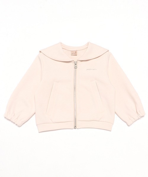 petit main（プティマイン）の「【防汚加工/リンク】セーラーZIP羽織り(キッズサイズ)（カーディガン/ボレロ・キッズ・ネイビー/トップグレー/ライトピンク・80ｃｍ/90cm/100cm/110cm/120cm/130cm）」の3枚目の写真
