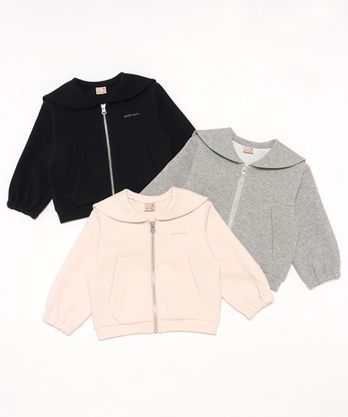 petit main（プティマイン）の「【防汚加工/リンク】セーラーZIP羽織り(キッズサイズ)（カーディガン/ボレロ・キッズ・ネイビー/トップグレー/ライトピンク・80ｃｍ/90cm/100cm/110cm/120cm/130cm）」の13枚目の写真