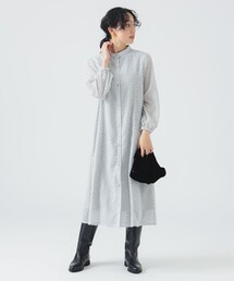 B:MING by BEAMS | ジャカード シャツ ワンピース（S～M）(シャツワンピース)