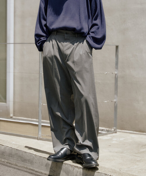 WHIMSIC(ウィムジック)の「【UNISEX/2サイズ展開/SETUP対応】ピンストライプスラックス(その他パンツ・レディース・チャコールグレー/ネイビー・2/1)」の5枚目の写真