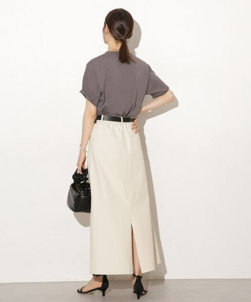 【セール】台形カツラギロングスカート（デニムスカート）｜nano･universe（ナノユニバース）