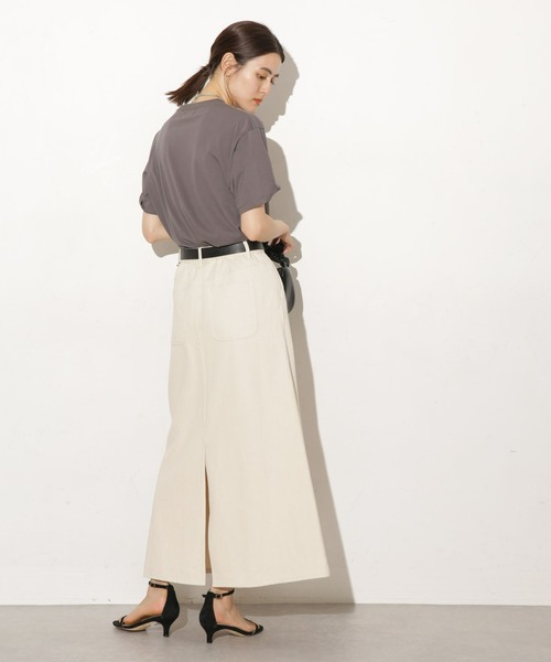 【セール】台形カツラギロングスカート（デニムスカート）｜nano･universe（ナノユニバース）