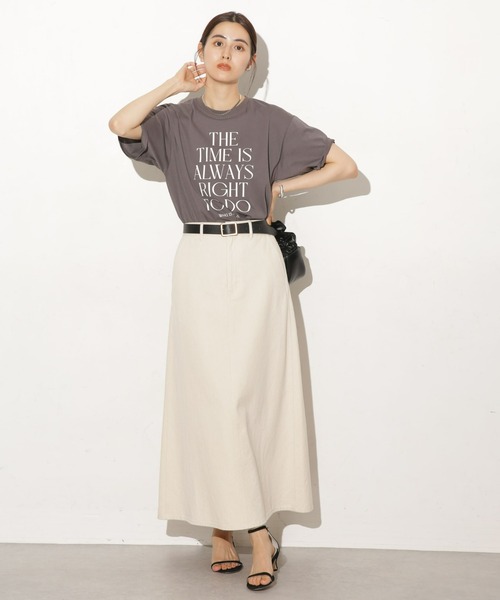 【セール】台形カツラギロングスカート（デニムスカート）｜nano･universe（ナノユニバース）