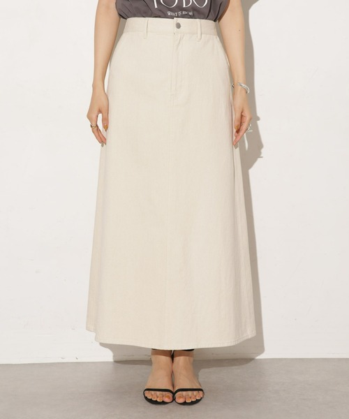 NANO universe（ナノユニバース）の「台形カツラギロングスカート（デニムスカート・レディース・キナリ・マルチサイズ）」の7枚目の写真