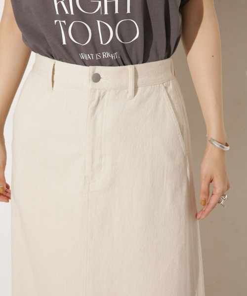 NANO universe（ナノユニバース）の「台形カツラギロングスカート（デニムスカート・レディース・キナリ・マルチサイズ）」の2枚目の写真