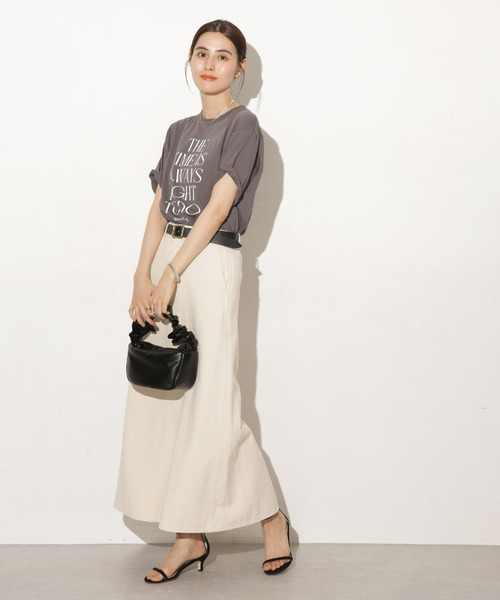 【セール】台形カツラギロングスカート（デニムスカート）｜nano･universe（ナノユニバース）