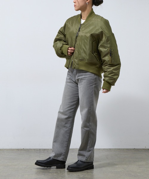 COLONY 2139（コロニートゥーワンスリーナイン）の「ダブルZIPクロップド中綿MA-1（MA-1・レディース・ブラック/カーキ・FREE）」の7枚目の写真