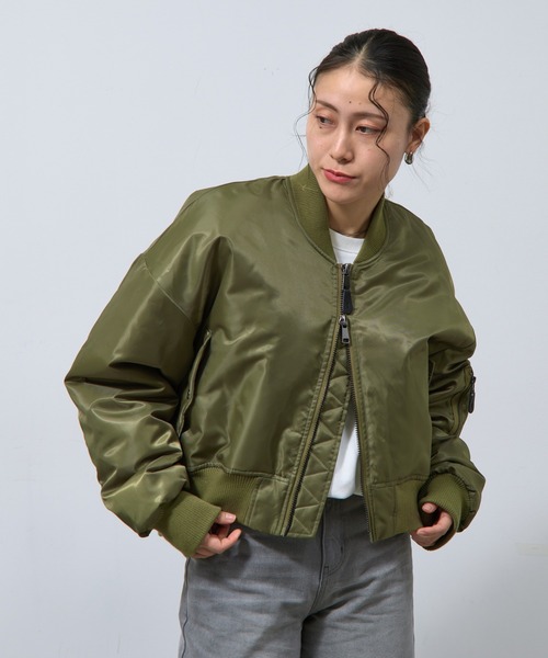 COLONY 2139（コロニートゥーワンスリーナイン）の「ダブルZIPクロップド中綿MA-1（MA-1・レディース・ブラック/カーキ・FREE）」の16枚目の写真