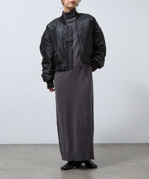 COLONY 2139（コロニートゥーワンスリーナイン）の「ダブルZIPクロップド中綿MA-1（MA-1・レディース・ブラック/カーキ・FREE）」の15枚目の写真