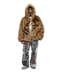 DIESEL ファー付きジャケット 黒　メンズ フェイクファー DIESEL(ディーゼル) アウター・ジャケット