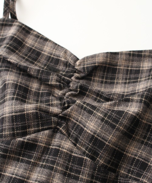 SpRay（スプレイ）の「チェックキャミミニワンピース（ワンピース・レディース・レンガ/レッド/ブラック/グリーン/ブラウン・FREE）」の6枚目の写真