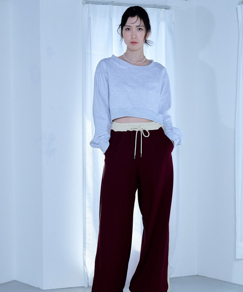 Nora Lily elle(ノラリリーエル)の「【Nora Lily】「elle」Slash Short SWEAT(スウェット・レディース・アッシュグレー/ブラック/レッド・FREE)」の10枚目の写真