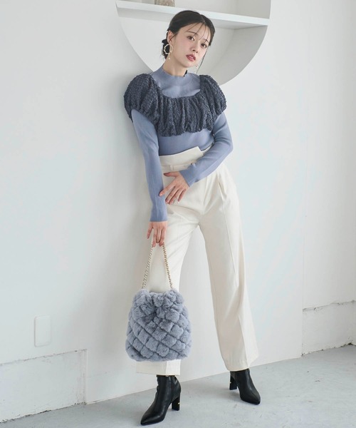 NOELA(ノエラ)の「キルティングパターンバッグ(ショルダーバッグ・レディース・ブラック/ボルドー/ブルー・フリー)」の10枚目の写真