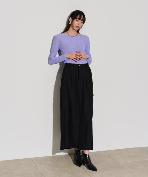 GALLEST(ギャレスト)の「◆シアースパンコールニット(ニット/セーター・レディース・アイボリー/グレー/ブラック/イエロー系その他/パープル・38)」の14枚目の写真