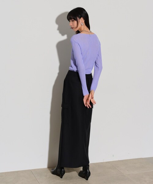 GALLEST(ギャレスト)の「◆シアースパンコールニット(ニット/セーター・レディース・アイボリー/グレー/ブラック/イエロー系その他/パープル・38)」の15枚目の写真